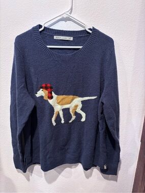 Woolrich Navy Dog Motif Sweater XL